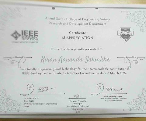 Contribution in IEEE Bombay Section Students Activities Committee