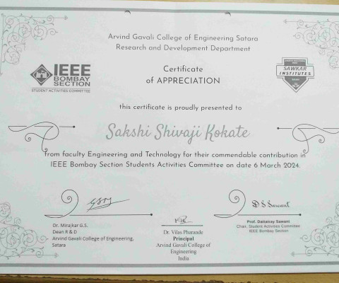 Contribution in IEEE Bombay Section Students Activities Committee