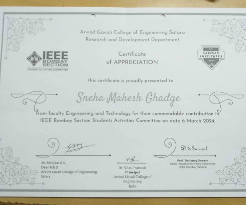 Contribution in IEEE Bombay Section Students Activities Committee