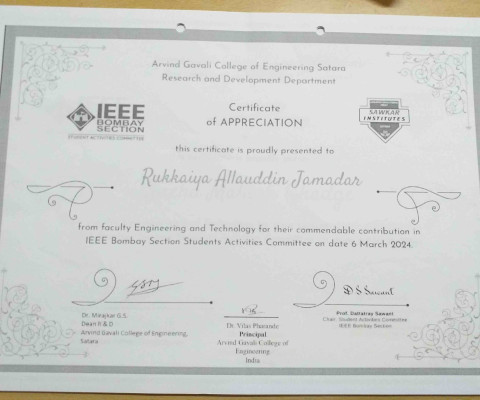 Contribution in IEEE Bombay Section Students Activities Committee