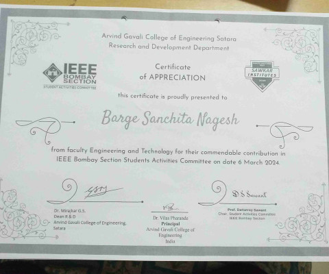 Contribution in IEEE Bombay Section Students Activities Committee