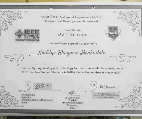 Contribution in IEEE Bombay Section Students Activities Committee