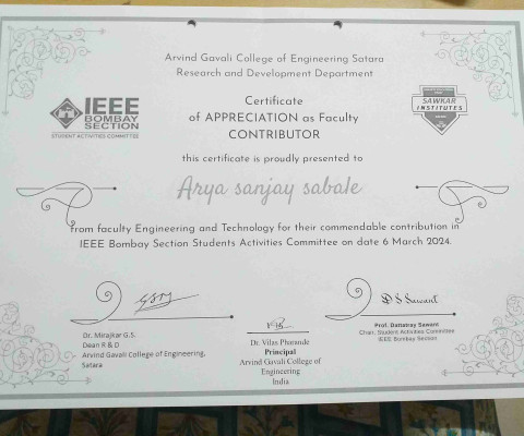 Contribution in IEEE Bombay Section Students Activities Committee