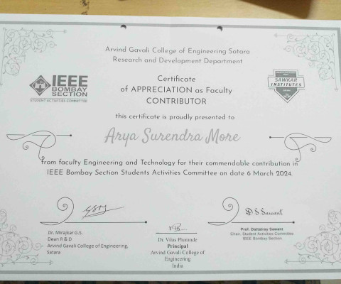 Contribution in IEEE Bombay Section Students Activities Committee