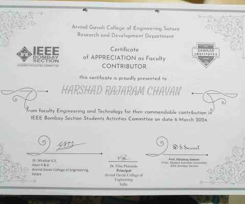 Contribution in IEEE Bombay Section Students Activities Committee