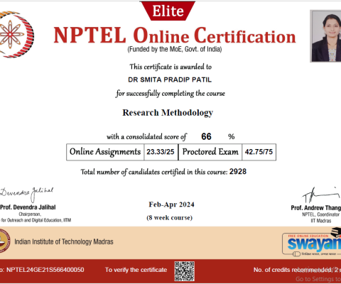 NPTEL Online Certification on Research Methodology